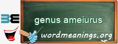 WordMeaning blackboard for genus ameiurus